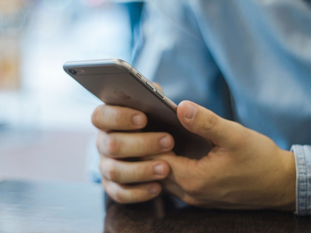 person holding mobile phone